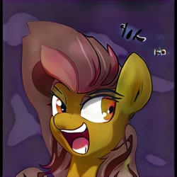 Size: 1024x1024 | Tagged: safe, ai model:thisponydoesnotexist, oc, species:earth pony, species:pony, g4, artificial intelligence, neural network, open mouth, pompadour