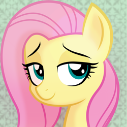 Size: 2048x2048 | Tagged: safe, ai model:thisponydoesnotexist, artist:catachromatic, derpibooru original, character:fluttershy, species:pony, g4, bedroom eyes, female, neural network, redraw, solo