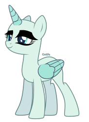 Size: 2076x2838 | Tagged: safe, artist:lazuli, oc, oc only, species:alicorn, species:pony, g4, alicorn oc, bald, base, eyelashes, horn, makeup, simple background, smiling, solo, transparent background, wings