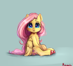 Size: 2660x2431 | Tagged: safe, artist:miokomata, character:fluttershy, species:pegasus, species:pony, g4, big eyes, chest fluff, colored hooves, crying, cute, female, freckles, freckleshy, looking at you, mare, shyabetes, solo, teary eyes