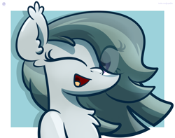 Size: 3250x2560 | Tagged: safe, artist:kimjoman, character:marble pie, species:earth pony, species:pony, g4, chest fluff, cute, ear fluff, female, looking at you, marblebetes, mare, one eye closed, smiling, solo, wink