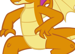 Size: 3283x2367 | Tagged: safe, artist:memnoch, edit, character:smolder, species:dragon, episode:sweet and smoky, g4, my little pony: friendship is magic, belly, cropped, dragoness, female, pictures of bellies, simple background, smiling, solo, transparent background, vector, vector edit