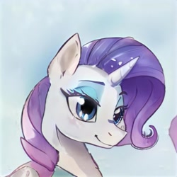 Size: 1024x1024 | Tagged: safe, ai model:thisponydoesnotexist, oc, oc only, species:pony, species:unicorn, g4, artificial intelligence, eyeshadow, female, makeup, mare, neural network, not rarity, solo