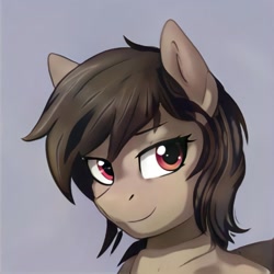 Size: 1024x1024 | Tagged: safe, ai model:thisponydoesnotexist, oc, oc only, species:earth pony, species:pony, g4, artificial intelligence, bedroom eyes, blue background, female, mare, neural network, simple background, solo