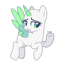 Size: 2430x2472 | Tagged: safe, artist:lazuli, oc, oc only, species:alicorn, species:pony, g4, alicorn oc, bald, base, eyelashes, flying, horn, simple background, smiling, solo, transparent background, two toned wings, underhoof, wings