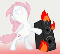 Size: 1152x1032 | Tagged: safe, artist:grapefruitface1, base used, derpibooru original, character:nurse redheart, species:earth pony, species:pony, g4, female, fire, gradient background, solo, speaker