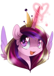 Size: 600x845 | Tagged: dead source, safe, artist:loyaldis, character:princess cadance, female, heart, heart eyes, magic, solo, wingding eyes