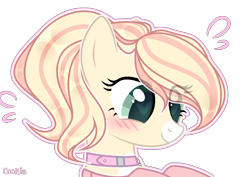 Size: 1964x1393 | Tagged: safe, artist:lazuli, oc, oc only, species:earth pony, species:pony, g4, blushing, bust, collar, commission, earth pony oc, heart eyes, simple background, smiling, solo, transparent background, wingding eyes, ych result
