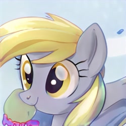 Size: 1024x1024 | Tagged: safe, ai model:thisponydoesnotexist, character:derpy hooves, species:pegasus, species:pony, g4, female, mare, neural network, nom, solo