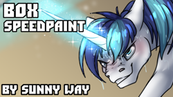 Size: 1280x720 | Tagged: source needed, useless source url, safe, artist:sunny way, patreon reward, character:shining armor, species:pony, species:unicorn, g4, blushing, floppy ears, glowing horn, horn, looking at you, magic, male, patreon, smiling, smirk, solo, stallion, sweat, wet