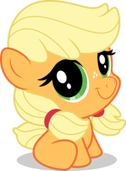 Size: 1280x1735 | Tagged: safe, artist:luckreza8, character:applejack, species:earth pony, species:pony, g4, baby, baby pony, foal, playskool, simple background, transparent background, vector