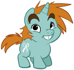 Size: 599x563 | Tagged: safe, artist:php27, character:snips, species:pony, species:unicorn, bucktooth, colored, colt, male, simple background, solo, white background