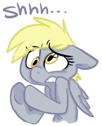 Size: 414x509 | Tagged: safe, artist:php27, character:derpy hooves, colored, female, shhh, simple background, solo, white background