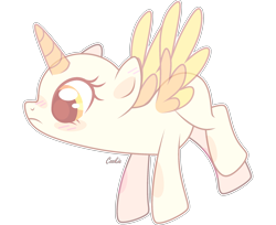 Size: 2480x2022 | Tagged: safe, artist:lazuli, oc, oc only, species:alicorn, species:pony, g4, alicorn oc, bald, base, eyelashes, flying, frown, horn, looking down, simple background, solo, transparent background, two toned wings, wings