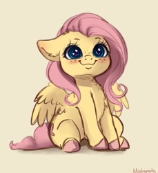Size: 2257x2460 | Tagged: safe, artist:miokomata, character:fluttershy, species:pegasus, species:pony, g4, blushing, chest fluff, colored hooves, cute, ear fluff, female, floppy ears, freckles, freckleshy, heart eyes, high res, mare, shyabetes, sitting, solo, weapons-grade cute, wingding eyes