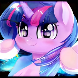 Size: 1024x1024 | Tagged: safe, ai model:thisponydoesnotexist, g4, cute, neural network, not twilight sparkle, shiny hair