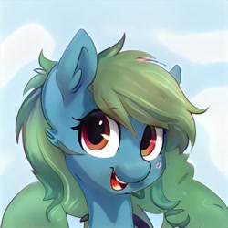 Size: 1024x1024 | Tagged: safe, ai model:thisponydoesnotexist, oc, oc only, species:pony, g4, long neck, looking at you, neural network, no nostrils, open mouth, smiling, solo