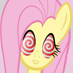 Size: 2000x2000 | Tagged: safe, artist:grapefruitface1, artist:thatguy1945, edit, character:fluttershy, species:pegasus, species:pony, g4, distorted, female, music video reference, peter gabriel, solo, swirly eyes, vector, vector edit, wat
