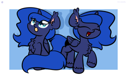 Size: 4080x2560 | Tagged: safe, artist:kimjoman, character:princess luna, species:alicorn, species:pony, g4, my little pony:pony life, blep, chest fluff, cute, ear fluff, female, filly, lunabetes, smiling, tongue out, woona, younger