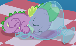 Size: 2783x1670 | Tagged: safe, artist:frownfactory, character:spike, species:dragon, episode:owl's well that ends well, g4, my little pony: friendship is magic, .svg available, cute, eyes closed, male, punch (drink), punch bowl, simple background, sleeping, solo, spikabetes, svg, vector