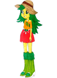 Size: 2400x3238 | Tagged: safe, artist:topsangtheman, species:eqg human, g4, my little pony:equestria girls, female, simple background, solo, sweet leaf, traditional art, transparent background