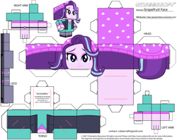Size: 2979x2354 | Tagged: safe, artist:grapefruitface1, character:starlight glimmer, species:eqg human, g4, my little pony:equestria girls, spoiler:eqg specials, beanie, clothing, craft, cubeecraft, design, female, hat, papercraft, printable, solo