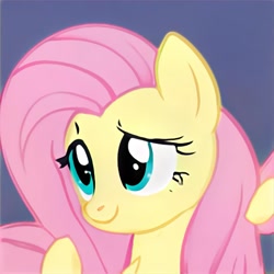 Size: 1024x1024 | Tagged: safe, ai model:thisponydoesnotexist, character:fluttershy, g4, accidentally a canon character, neural network, raised hoof