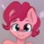 Size: 1024x1024 | Tagged: safe, ai model:thisponydoesnotexist, character:pinkie pie, species:earth pony, species:pony, g4, artificial intelligence, gray background, looking at you, neural network, simple background, smiling, solo