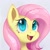 Size: 1024x1024 | Tagged: safe, ai model:thisponydoesnotexist, character:fluttershy, g4, accidentally a canon character, artificial intelligence, looking up, neural network, open mouth, smiling