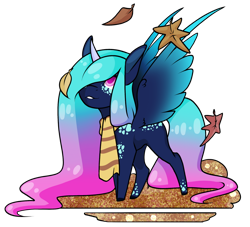 Size: 1024x928 | Tagged: safe, artist:oneiria-fylakas, oc, oc only, oc:shiva heartsong, species:alicorn, species:pony, g4, clothing, female, leaf, leaves, mare, scarf, simple background, solo, transparent background