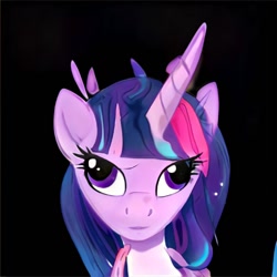 Size: 1024x1024 | Tagged: safe, ai model:thisponydoesnotexist, species:pony, g4, accidentally a canon character, derp, faec, female, majestic as fuck, mare, neural network, neural network abomination, not twilight sparkle