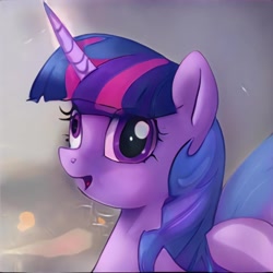 Size: 1024x1024 | Tagged: safe, ai model:thisponydoesnotexist, character:twilight sparkle, species:pony, species:unicorn, g4, derp, faec, female, lazy eye, mare, neural network