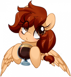 Size: 700x756 | Tagged: safe, artist:loyaldis, oc, oc only, oc:vanilla creame, species:pegasus, species:pony, g4, alcohol, beer, cute, looking away, no back, png, simple background, solo, tomboy, transparent background