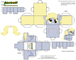 Size: 2979x2354 | Tagged: safe, artist:grapefruitface1, character:derpy hooves, g4, arts and crafts, craft, cubeecraft, papercraft, printable, solo, template