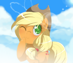 Size: 700x603 | Tagged: dead source, safe, artist:loyaldis, character:applejack, species:earth pony, species:pony, female, one eye closed, solo