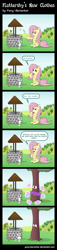 Size: 1024x4458 | Tagged: safe, artist:pony-berserker, character:angel bunny, character:fluttershy, species:pegasus, species:pony, species:rabbit, comic:fluttershy's new clothes, 2013, annoyed, bit, bits, caption, coin, comic, critter, crossed arms, dendrification, dialogue, duo, eyes closed, facepalm, fail, female, fluttershy is a tree, fluttertree, frown, gone wrong, i'd like to be a tree, inanimate tf, inkscape, looking at each other, magic, mare, monologue, onomatopoeia, open mouth, outdoors, poof, raised hoof, raised leg, sigh, sign, sitting, spanish, tack, transformation, translation, tree, vector, well, wish, wishing, wishing well