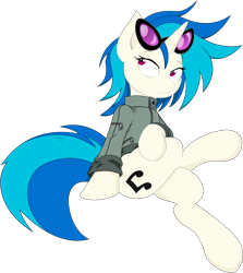 Size: 4452x5000 | Tagged: safe, artist:joey darkmeat, artist:subject-241, character:dj pon-3, character:vinyl scratch, absurd resolution, clothing, female, glasses, jacket, solo