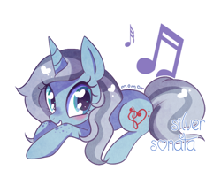 Size: 700x564 | Tagged: safe, artist:ipun, oc, oc only, oc:silver sonata, simple background, white background