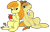 Size: 1052x672 | Tagged: safe, artist:php27, character:braeburn, character:carrot top, character:golden harvest, ship:carrotburn, apple, carrot, female, food, male, shipping, straight