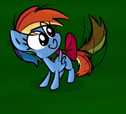 Size: 770x700 | Tagged: safe, artist:j5furry, artist:tess, character:rainbow dash, bow, female, solo, tail bow