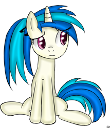 Size: 2000x2333 | Tagged: safe, artist:freefraq, character:dj pon-3, character:vinyl scratch, alternate hairstyle, female, high res, ponytail, simple background, solo, transparent background