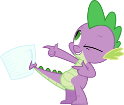 Size: 6000x5056 | Tagged: safe, artist:masem, character:spike, episode:just for sidekicks, g4, my little pony: friendship is magic, absurd resolution, measuring cup, prehensile tail, simple background, tail hold, transparent background, vector, wink