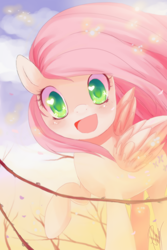 Size: 600x900 | Tagged: dead source, safe, artist:loyaldis, character:fluttershy, species:pegasus, species:pony, cute, female, happy, heart eyes, looking at you, mare, shyabetes, solo, wingding eyes