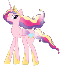 Size: 2000x2000 | Tagged: dead source, safe, artist:xebck, character:princess cadance, alternate hairstyle, ethereal mane, female, flowing mane, older, simple background, solo, transparent background, ultimate cadance