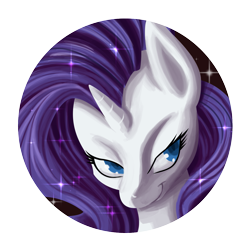 Size: 1283x1283 | Tagged: safe, artist:fauxsquared, character:rarity, female, grin, solo