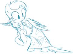Size: 714x502 | Tagged: safe, artist:php27, character:rainbow dash, dress, sketch