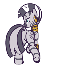 Size: 350x416 | Tagged: safe, artist:jessy, character:zecora, species:zebra, g4, female, plot, simple background, smiling, solo, white background