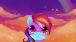 Size: 1000x550 | Tagged: dead source, safe, artist:loyaldis, character:rainbow dash, female, solo, wingding eyes