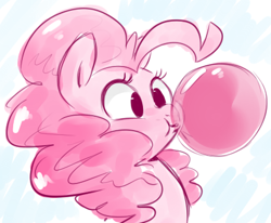 Size: 430x355 | Tagged: safe, artist:php27, artist:rustydooks, character:pinkie pie, species:pony, bubblegum, colored, cute, diapinkes, female, food, gum, portrait, solo