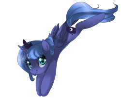 Size: 800x650 | Tagged: dead source, safe, artist:loyaldis, character:princess luna, species:alicorn, species:pony, female, s1 luna, simple background, solo, wingding eyes, younger